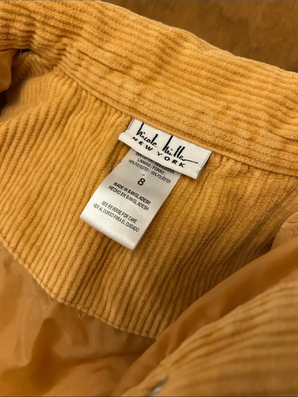 Nicole Miller cropped corduroy